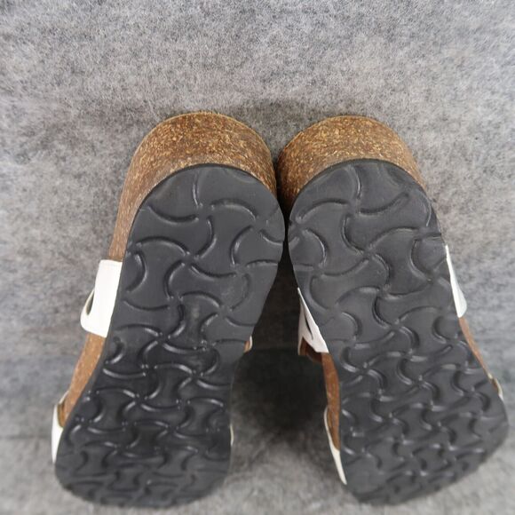 BioNatura Shoes Womens 39 Wedge Sandal Slides Fashion Comfort Double Strap White - Picture 10 of 11